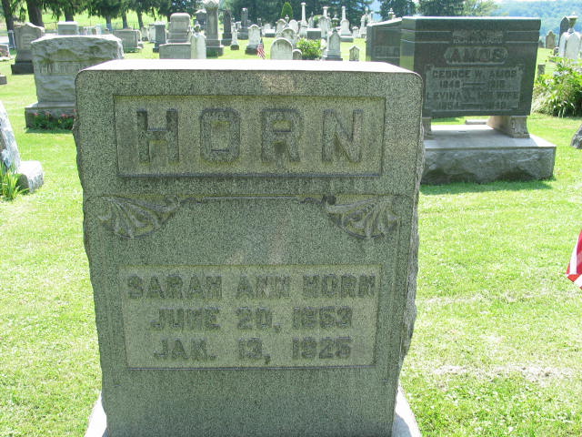 Sarah Ann Horn tombstone