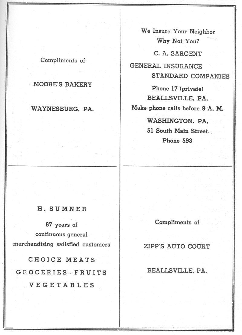 Beallsville Cemetery Centennial program page 7