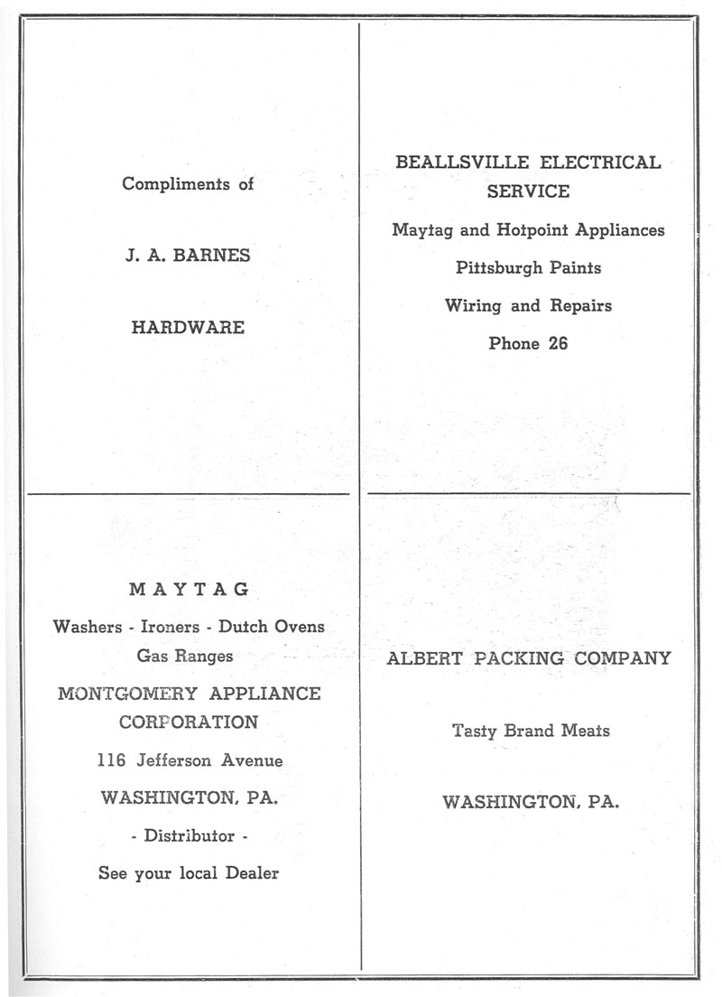 Beallsville Cemetery Centennial program page 59