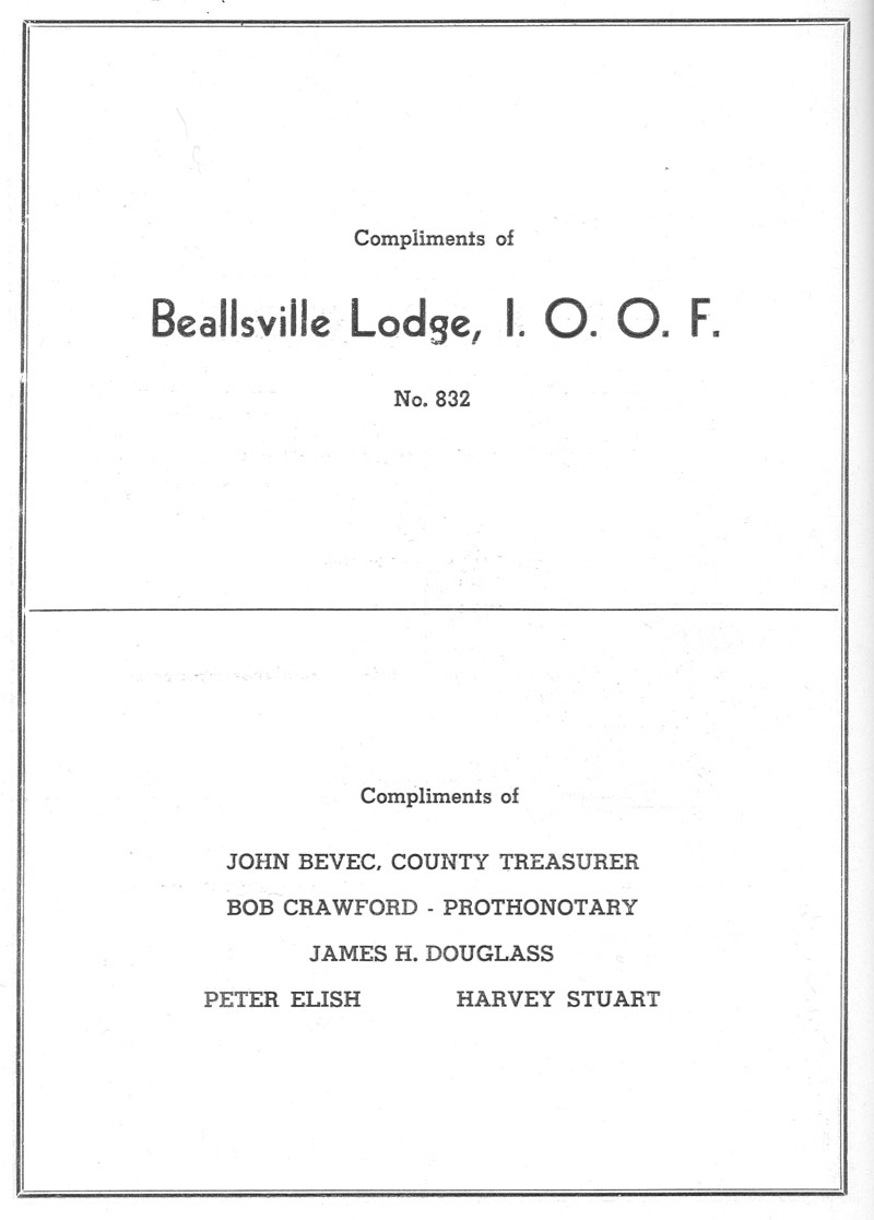 Beallsville Cemetery Centennial program page 60