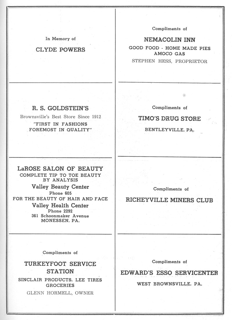 Beallsville Cemetery Centennial program page 67