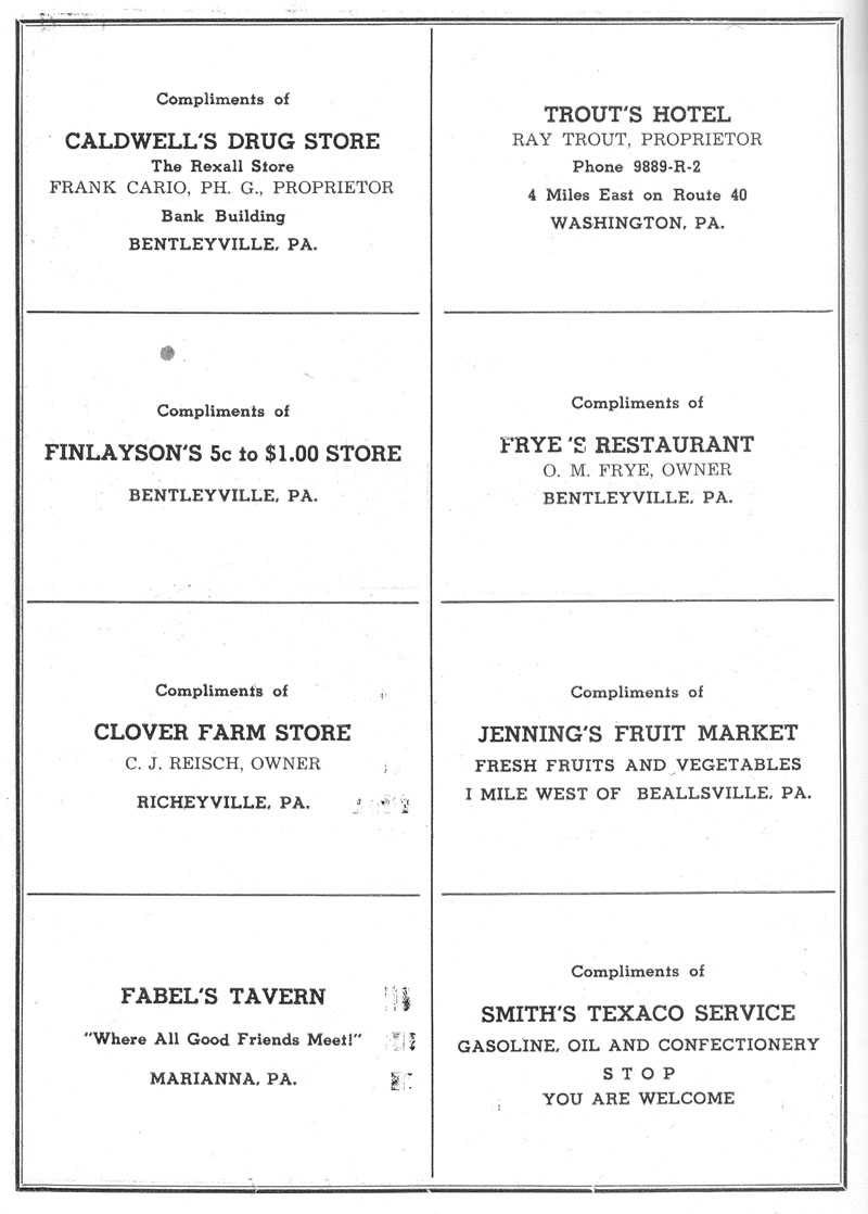 Beallsville Cemetery Centennial program page 68