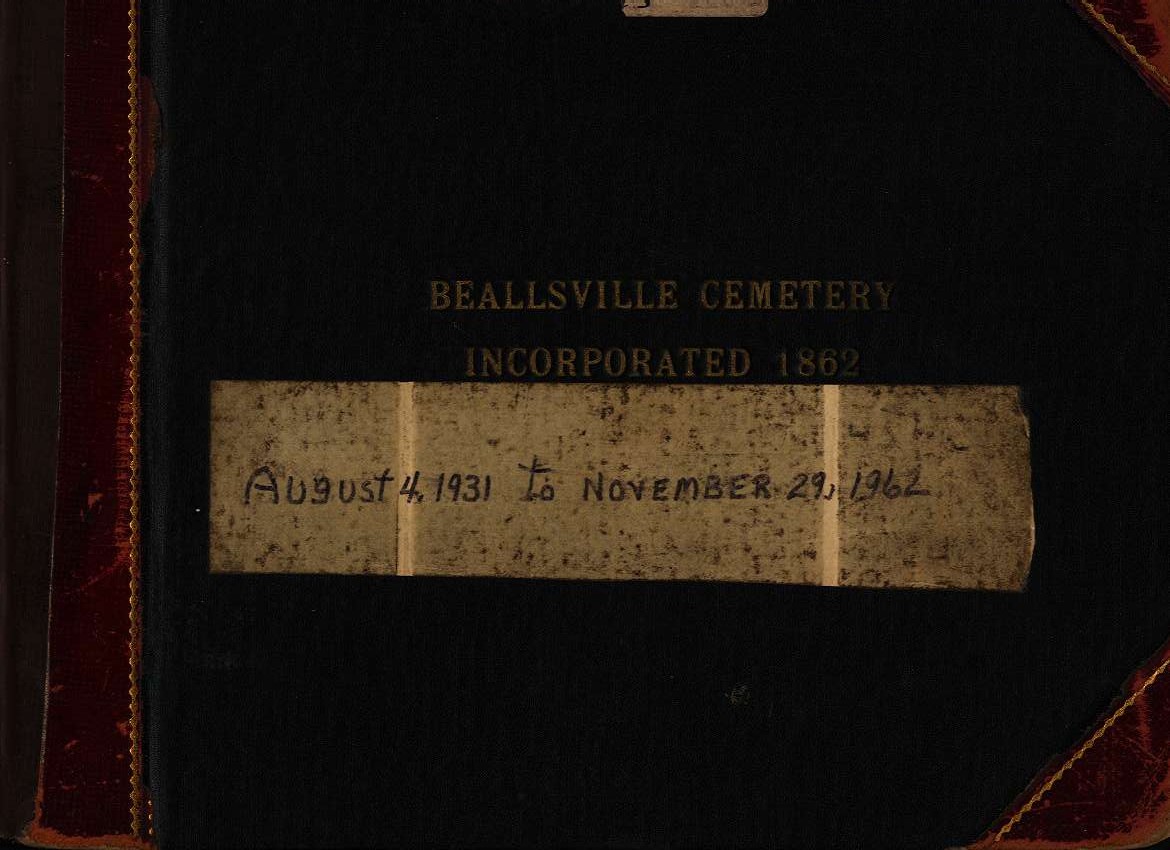 Beallsville Cemetery interment book 2
