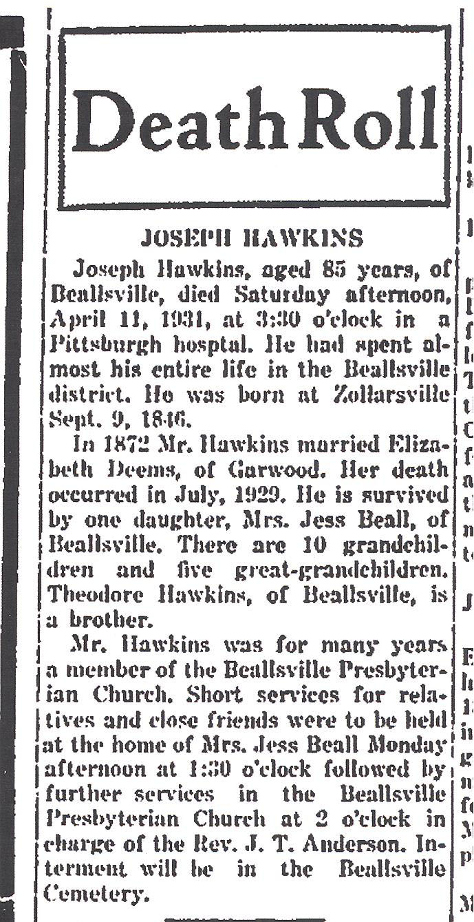 Joseph Hawkins obit