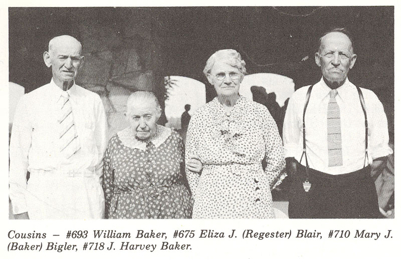 William Baker, Eliza J. Regester Blair, Mary J. Baker Bigler, J. Harvey Baker photo