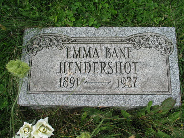 Emma Bane Hendershot tombstone