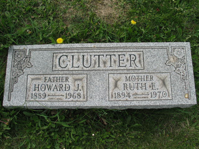 Howard J. and ruth E. Clutter tombstone