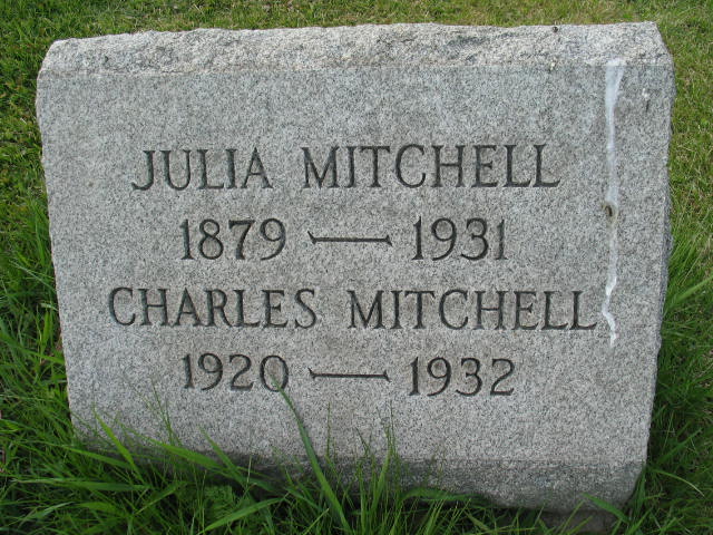 Julia and Charles Mitchell tombstone