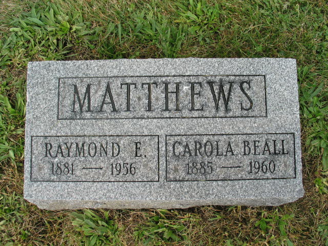 Carola Beall Matthews tombstone