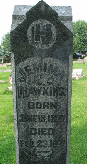Jemima Hawkins tombstone