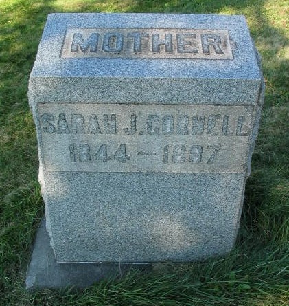 Sarah J. Cornell tombstone