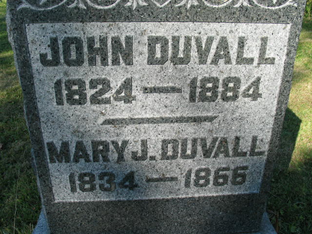 John Duvall tombstone