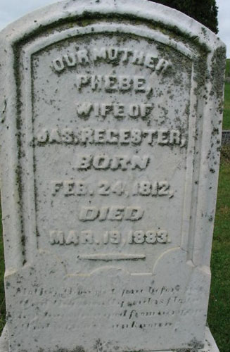 Phebe regester tombstone