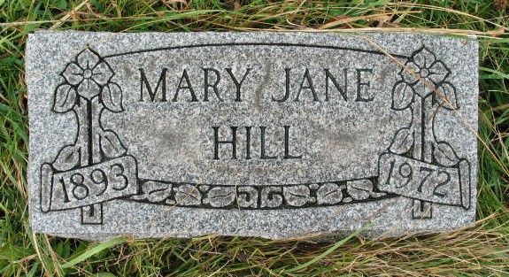 Mary Jane Hill tombstone