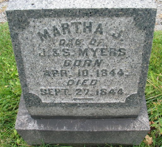 Martha J. Myers tombstone