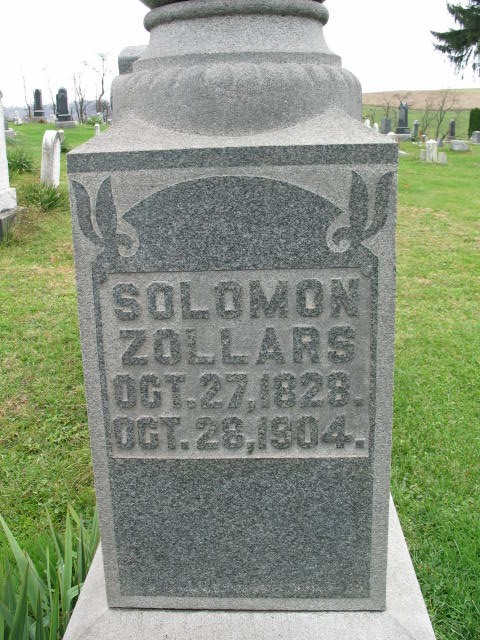 Solomon Zollars tombstone