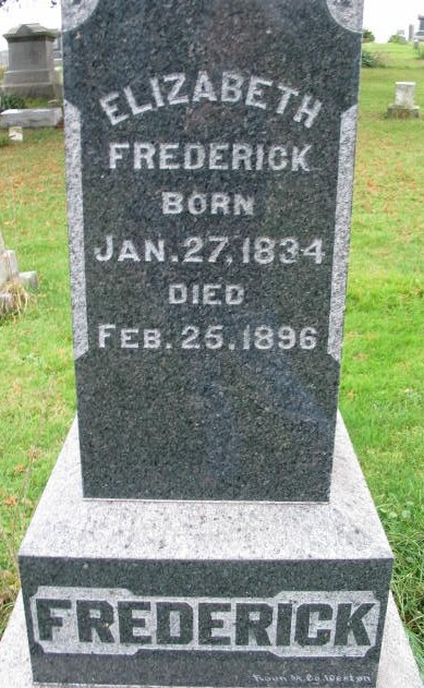 Elizabeth Frederick tombstone