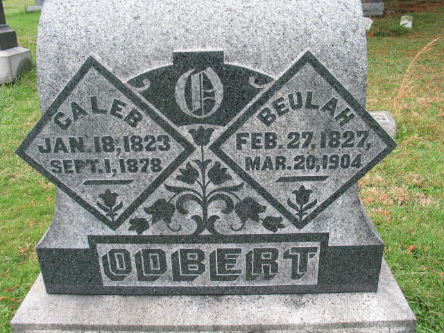 Caleb & Beulah Odbert Tombstone
