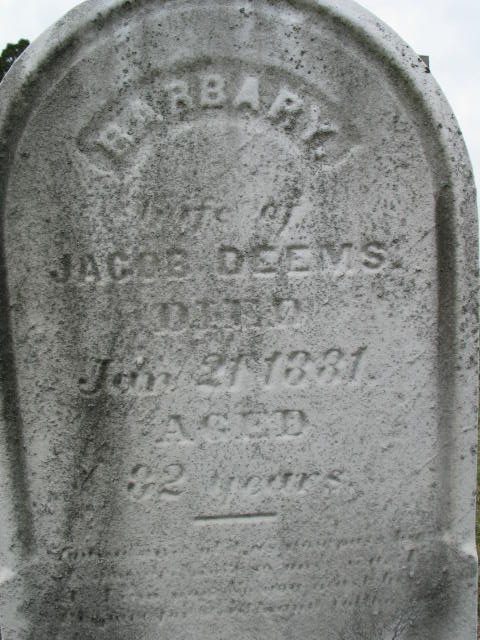 Barbary Deems tombstone