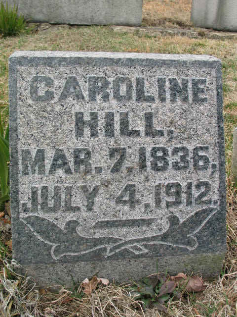 Caroline Hill tombstone