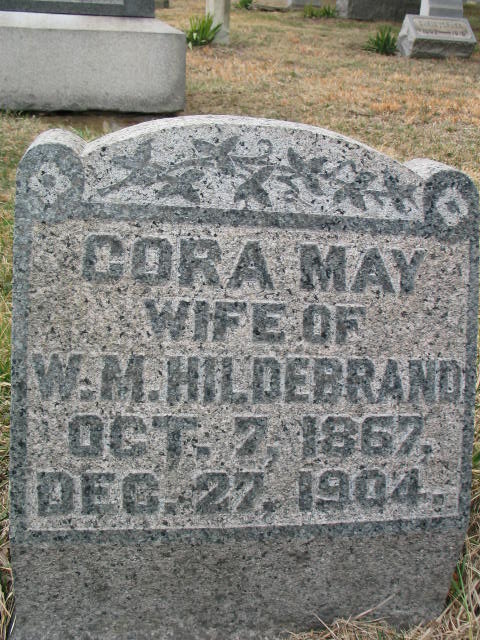 Cora May Hildebrand tombstone