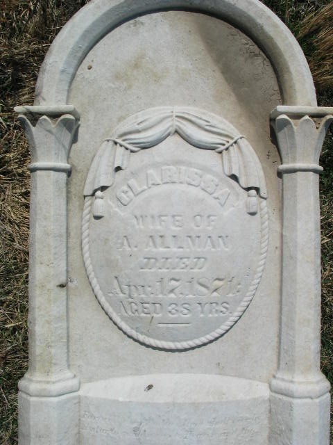 Clarissa Allman tombstone