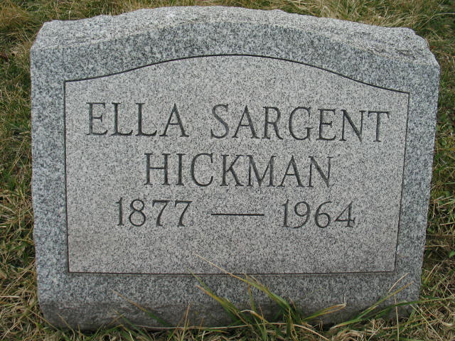 Ella Sargent Hickman tombstone