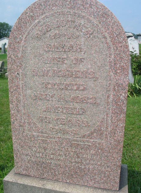Sarah Rogers tombstone