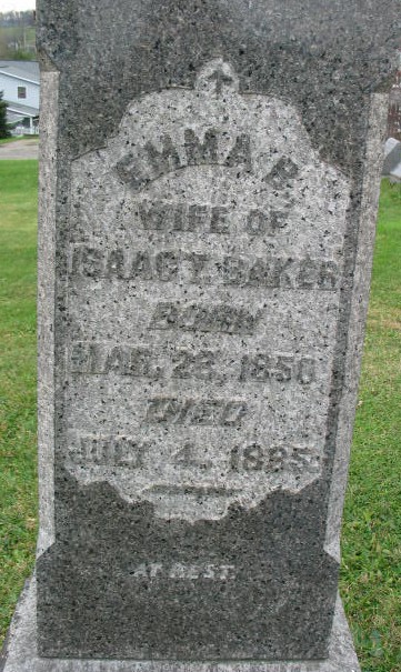 Emma B. Baker tombstone
