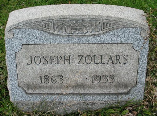 Joseph Zollars tombstone