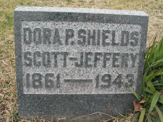 Dora P. Shields Scott-Jeffery tombstone