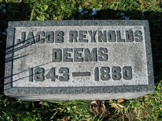 Jacob Reynolds Deems tombstone