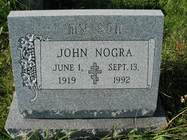 John Nogra tombstone