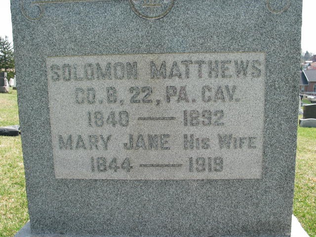 Solomon and Mary Jane Matthews