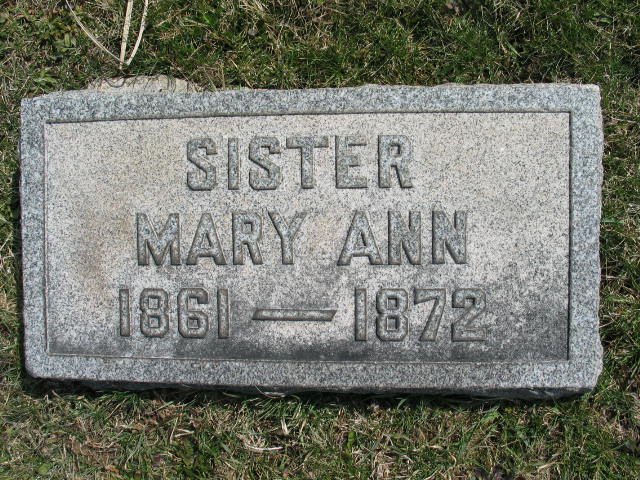 Mary Ann Bristor tombstone