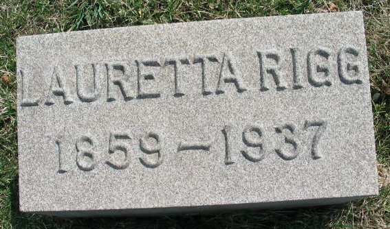 Lauretta Rigg tombstone
