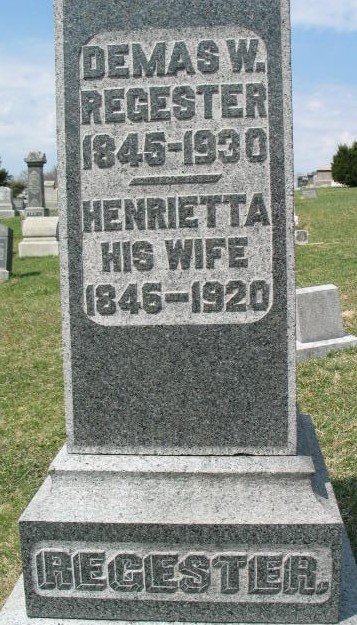 Demas W. Regester tombstone