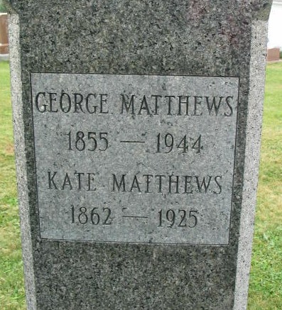 George Matthews tombstone
