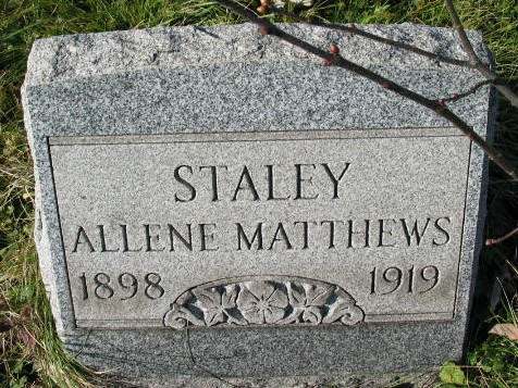 Allene Matthews Staley tombstone