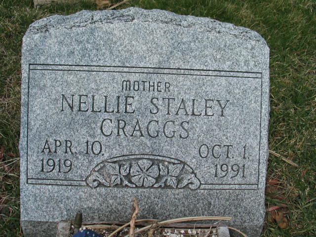 Nellie Staley Craggs tombstone