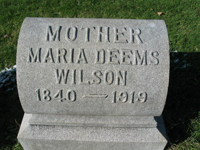 Maria Deems Wilson tombstone