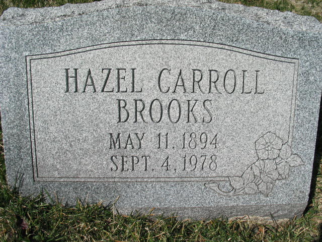Hazel Carroll Brooks tombstone