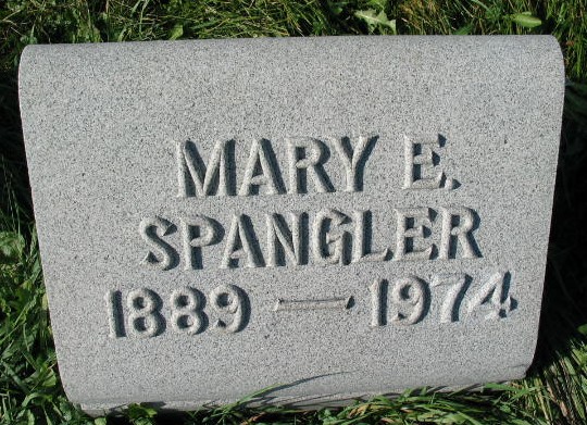 Mary E. Spangler tombstone