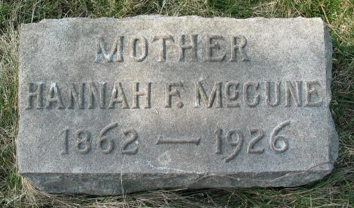Hannah F. McCune tombstone