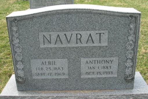 Albie Navrat tombstone