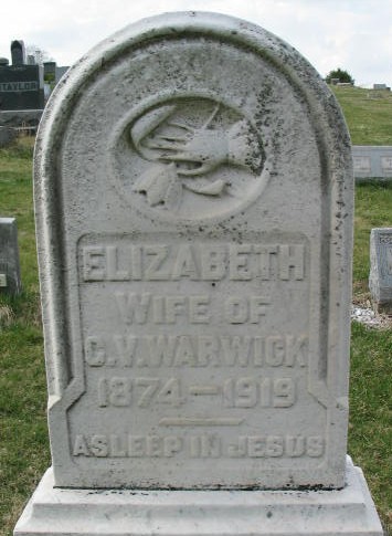 Elizabeth Warwick tombstone
