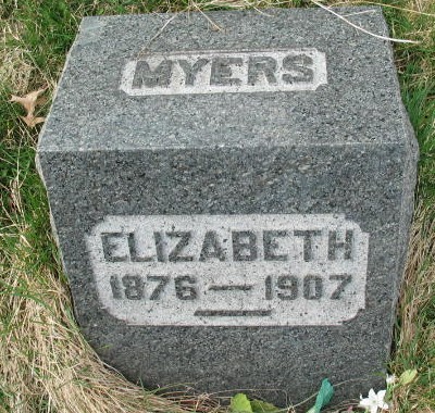 Elizabeth Myers tombstone