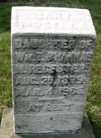 Mary Mosella Regester tombstone
