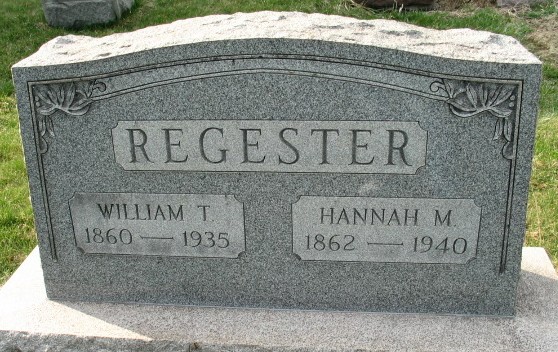 Hannah M. Regester tombstone