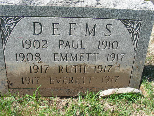 Emmett Deems tombstone